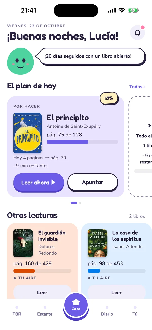 La Casa de Tana en seis paletas, tres claras y tres oscuras.