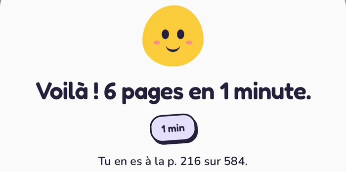 Pip fête la fin d’une séance : « Voilà ! 6 pages en 1 minute. »