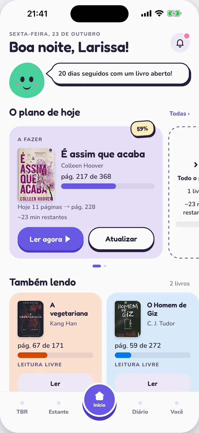 O Início do Tana com o Pip: “20 dias seguidos com um livro aberto!”