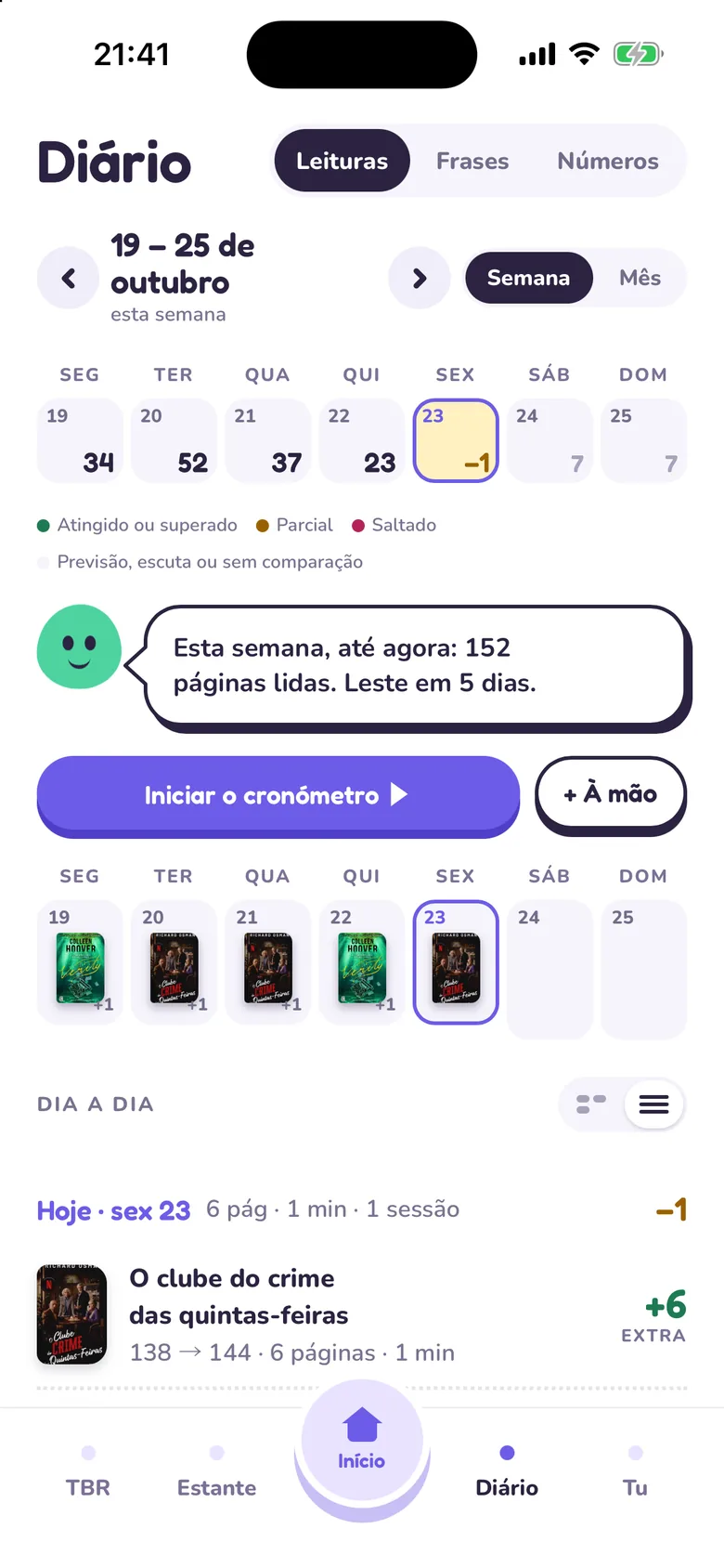 O Diário do Tana com as sessões de leitura da semana.